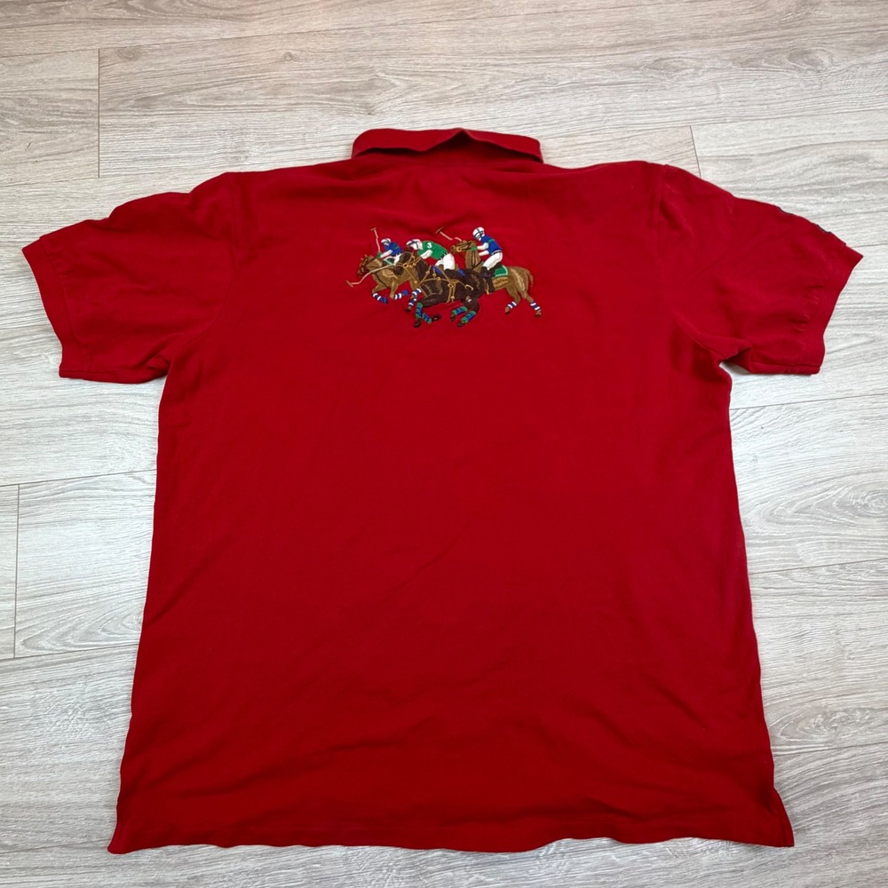Polo Ralph Lauren Triple Pony Red International Polo Challenge Shirt Men 2XLT - Picture 8 of 9